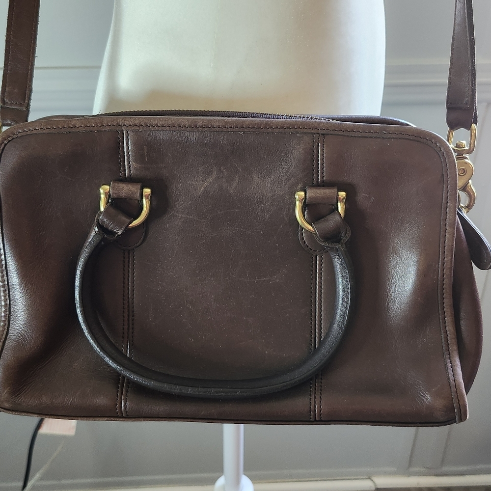 Vintage Coach Leather Satchel Crossbody Bag Purse